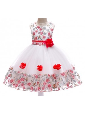 Vestito Bambina Abito Cerimonia Compleanno Girl Summer Flower Dress DGZF003C